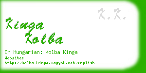 kinga kolba business card